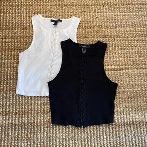 Forever 21 ribbed crop tops (pack of two)